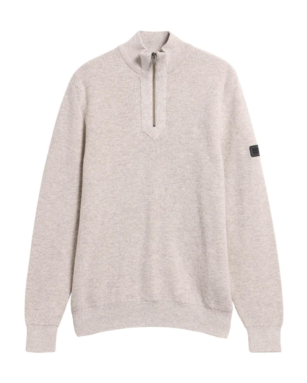 Barbour Pink Quarter Zip Rib Knit Sweater for men