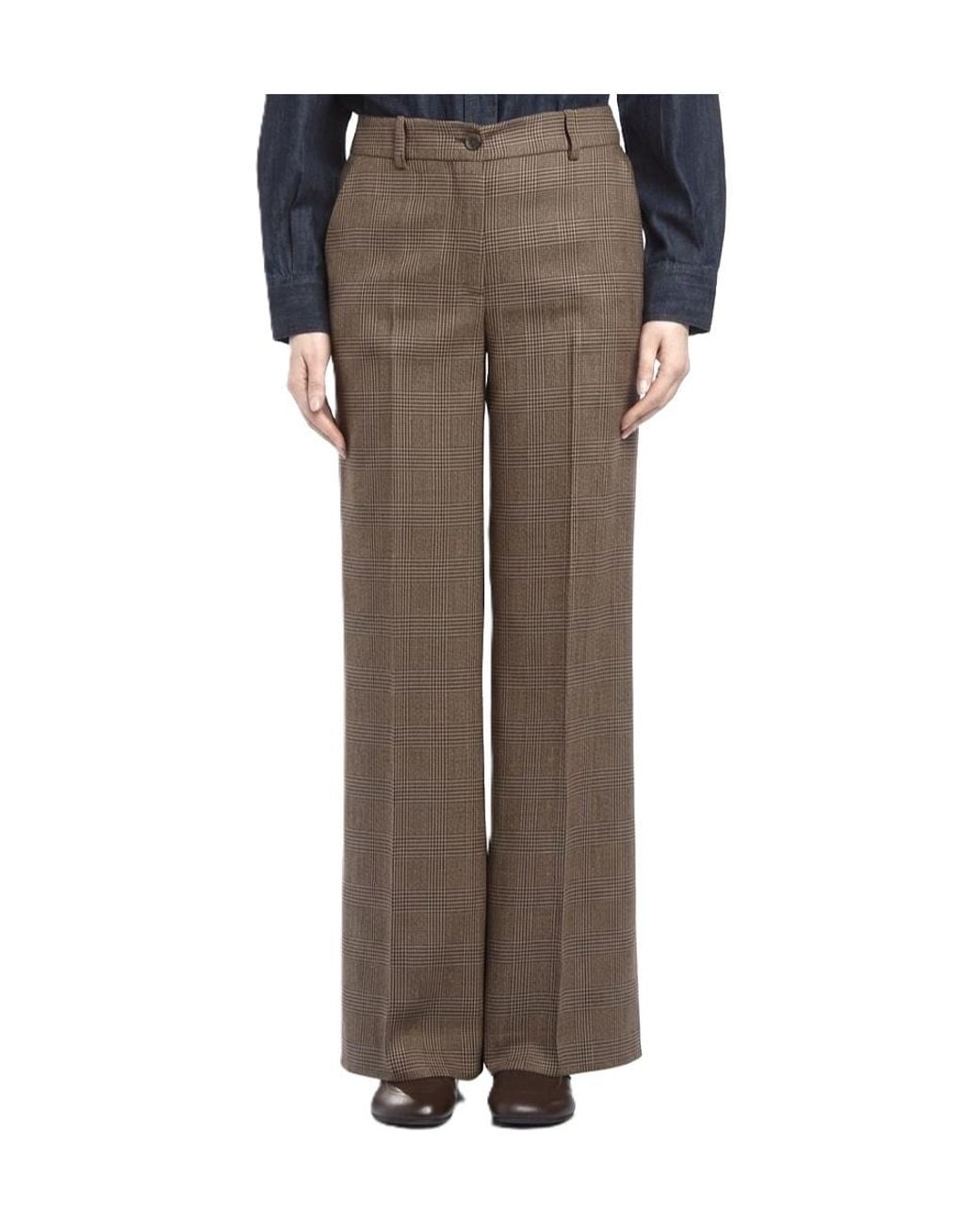 P.A.R.O.S.H. Gray Checked Casual Trousers