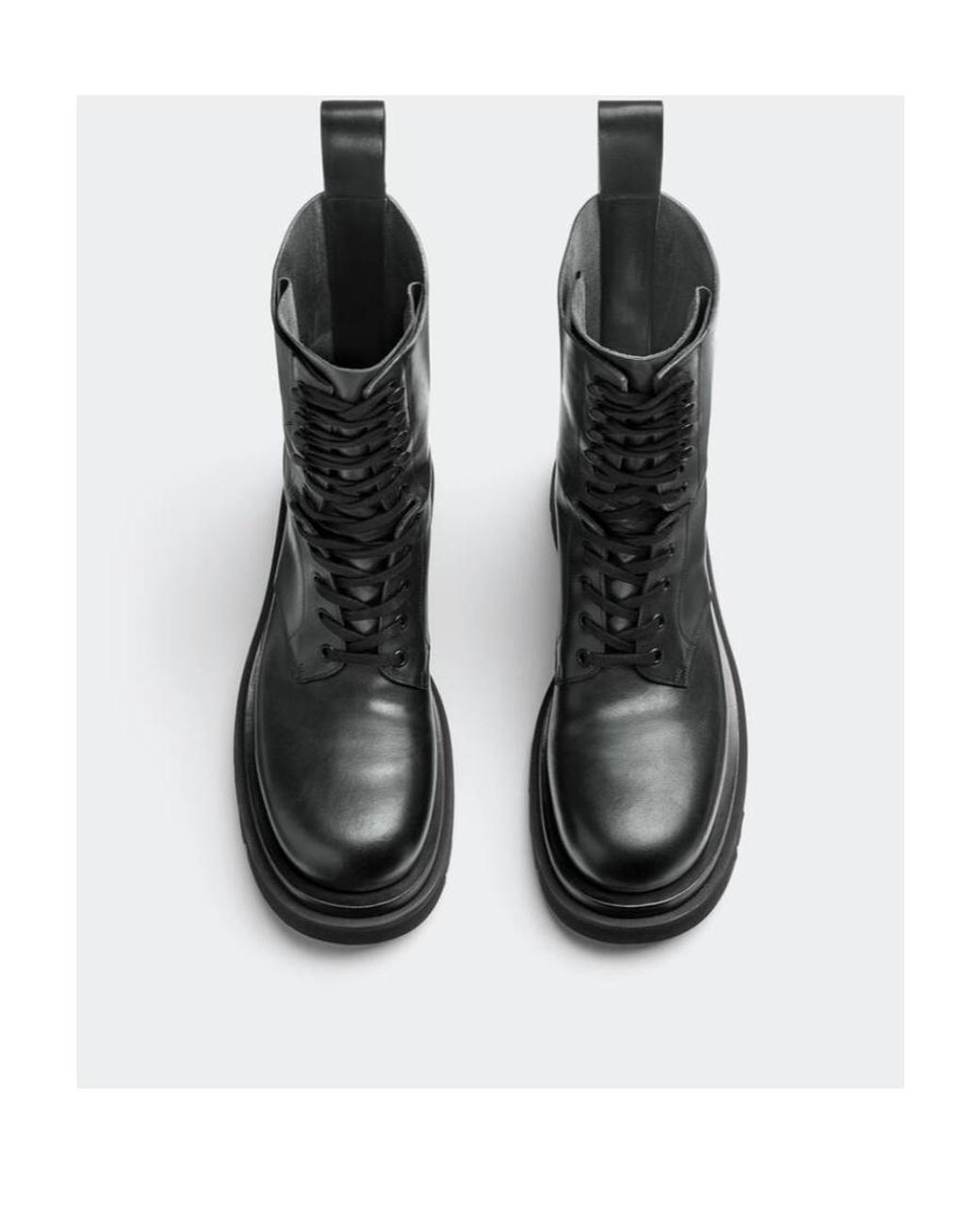 Bottega Veneta Black Lug Lace-Up Boots for men