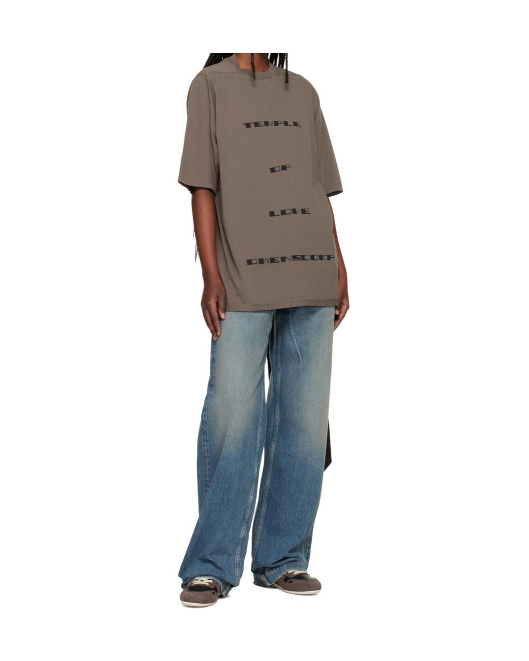 Rick Owens Brown Crew Neck T-Shirt