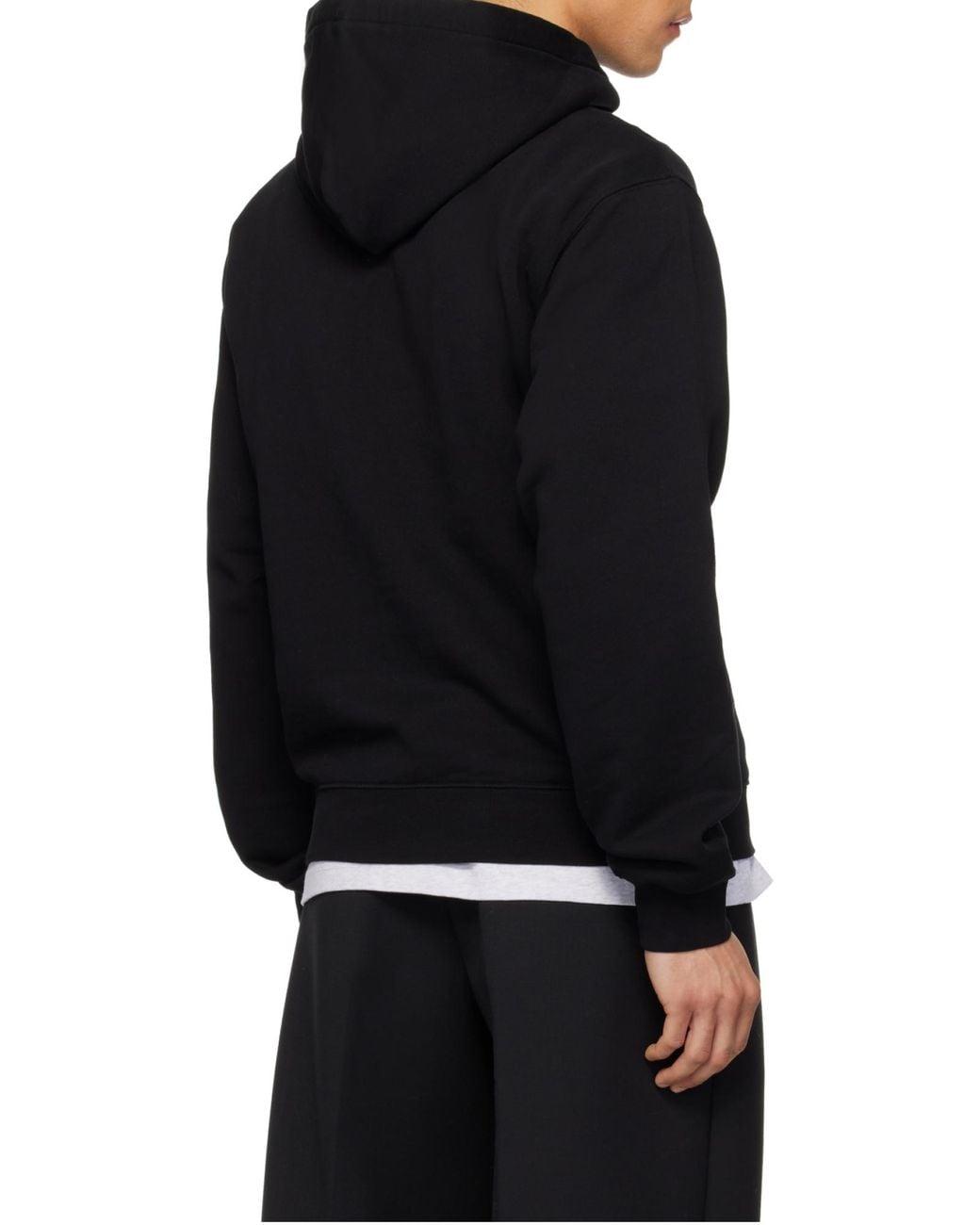 Jacquemus Blue Logo Patch Long Sleeved Hoodie for men