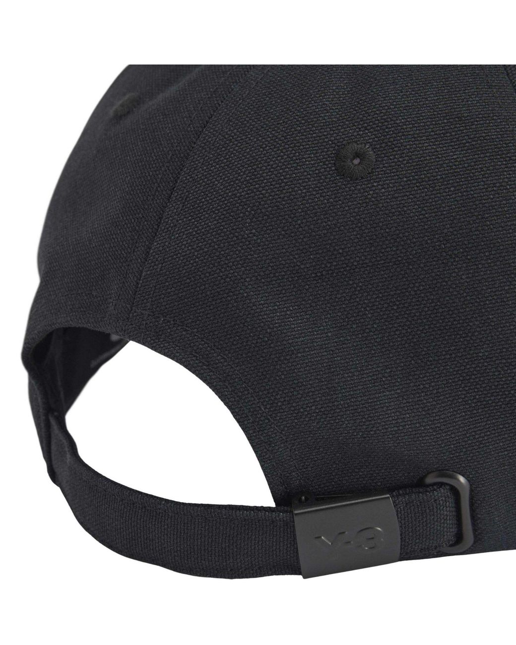 Y-3 Black Printed Logo Baseball Cap for men