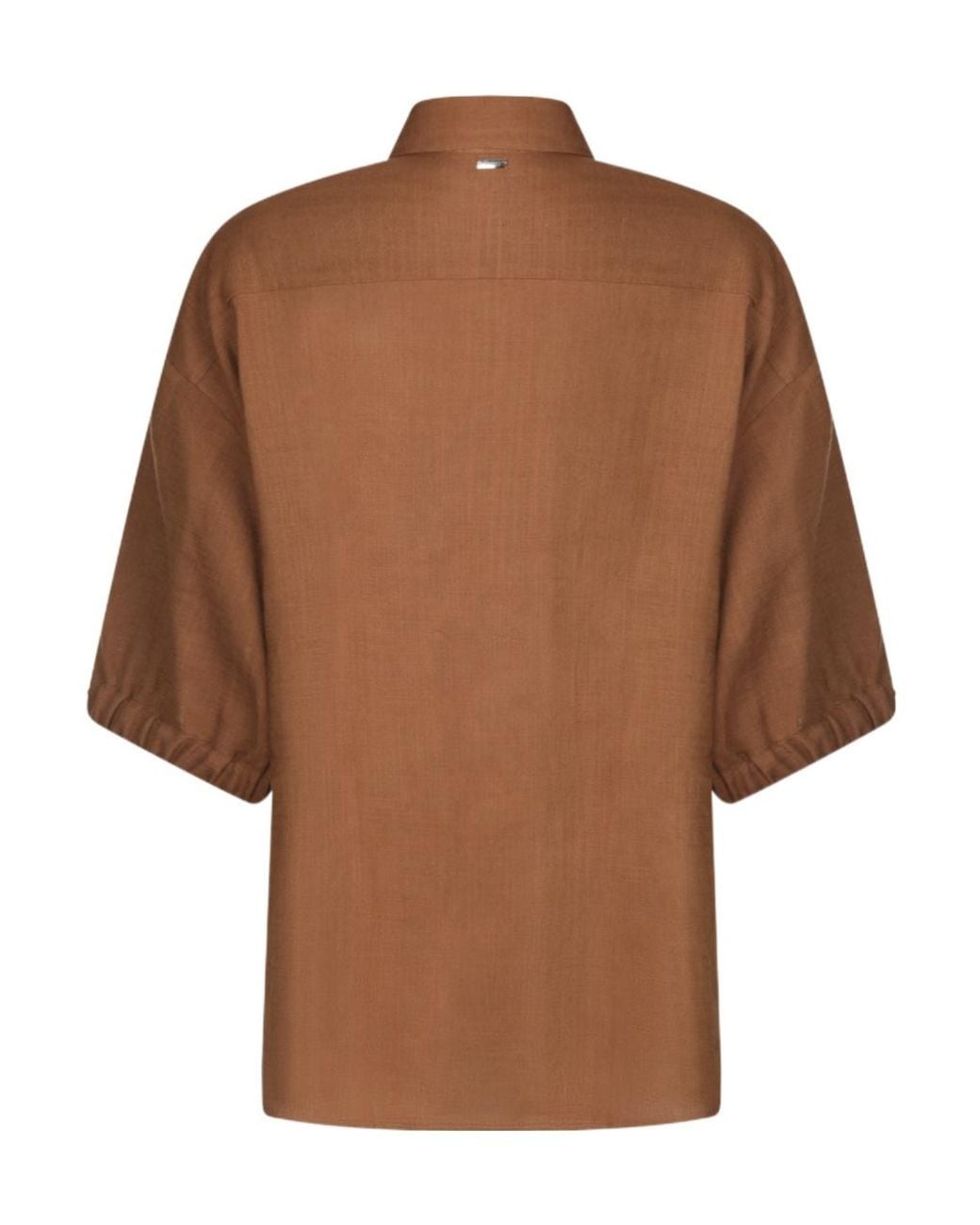 Herno Brown Viscose And Linen Blend Shirt