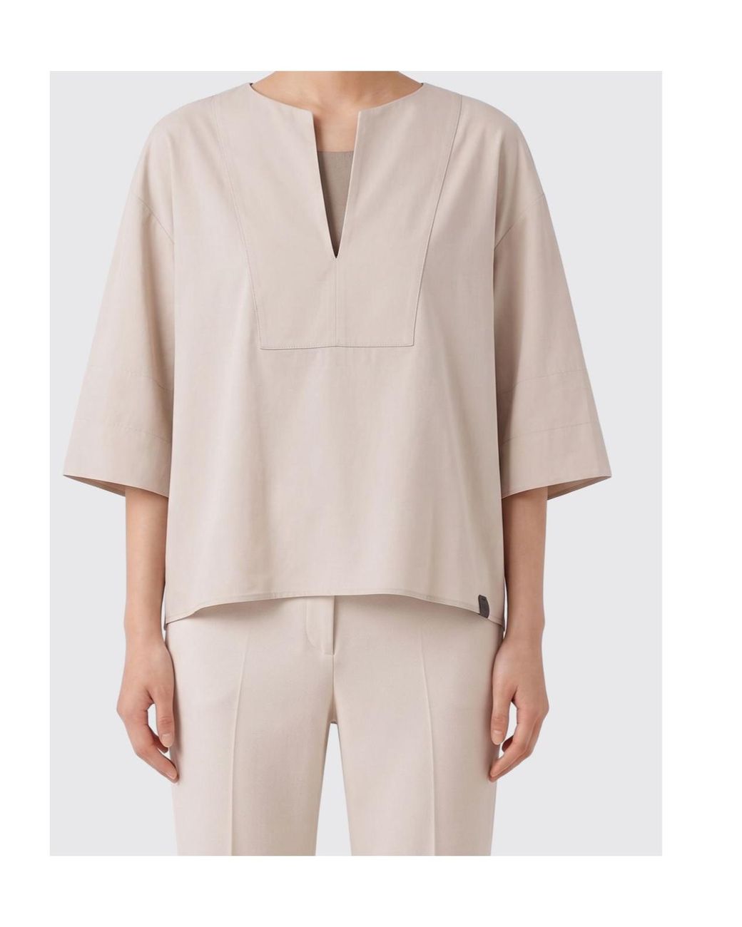 Max Mara White Sospiro V-Neck Top