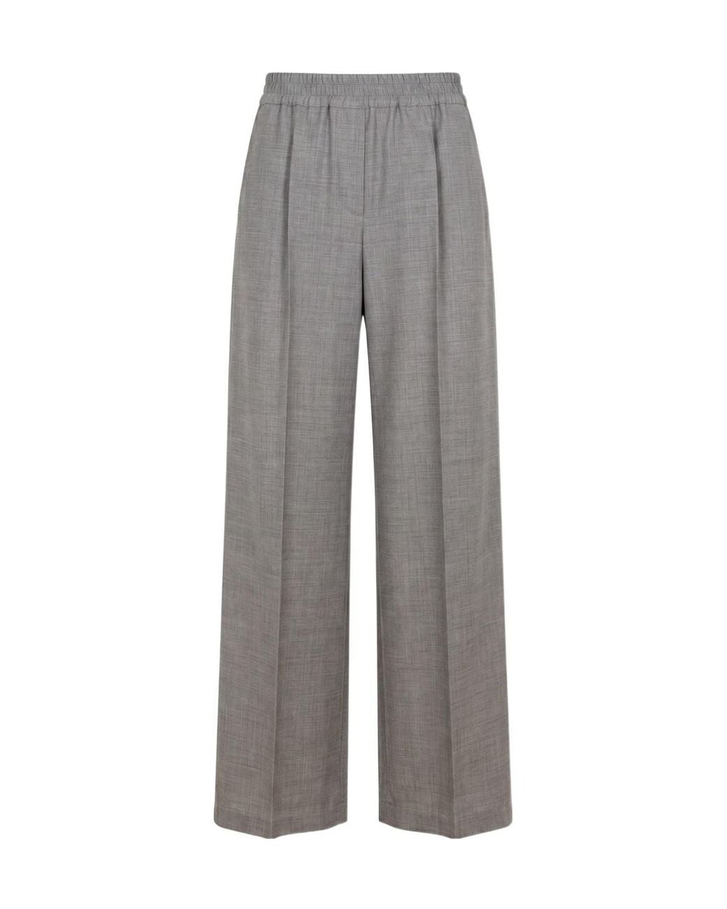 Brunello Cucinelli Gray Pleated Elasticated-Waist Trousers