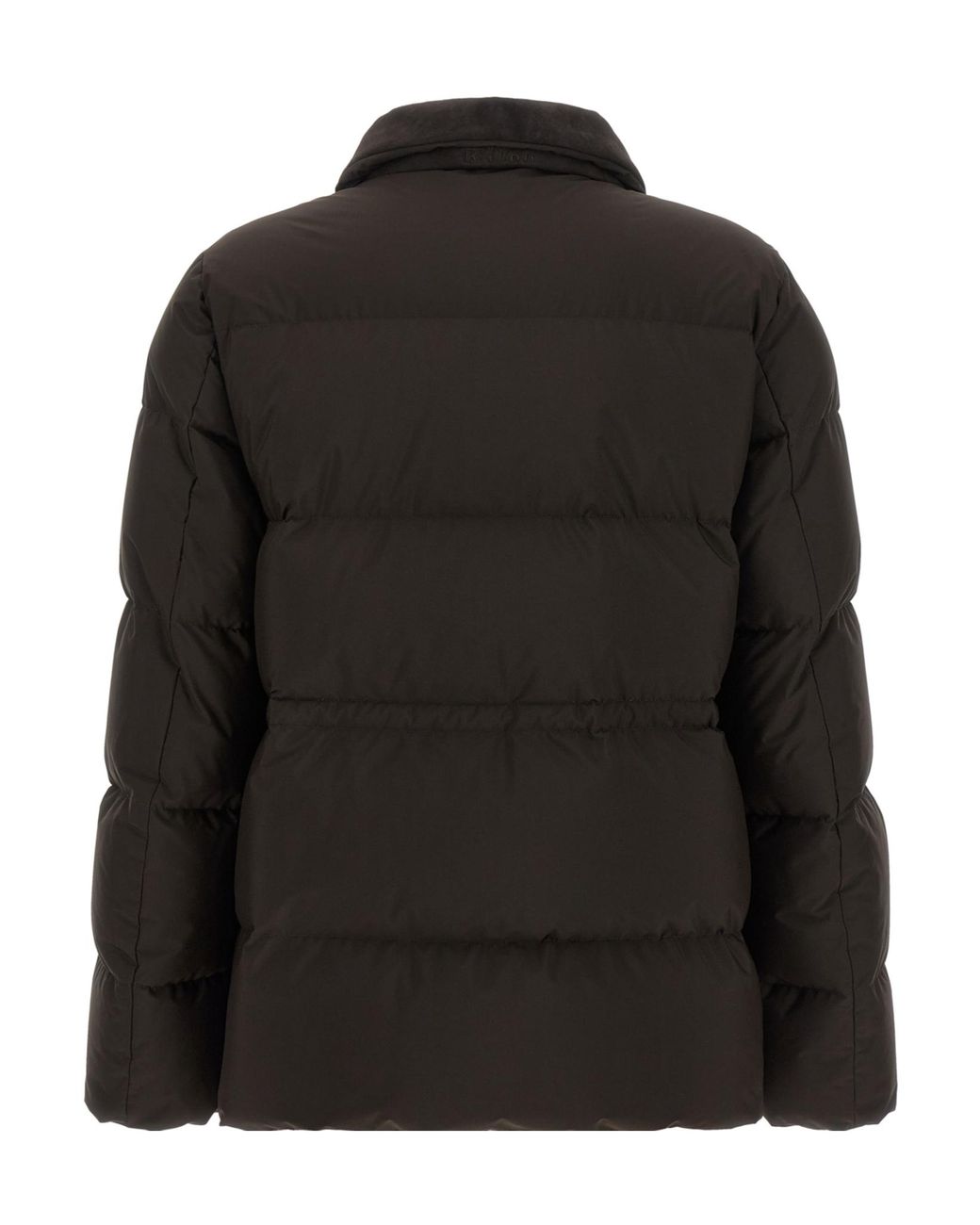 Kiton Black Brushed Panel Drawstring Down Jacket