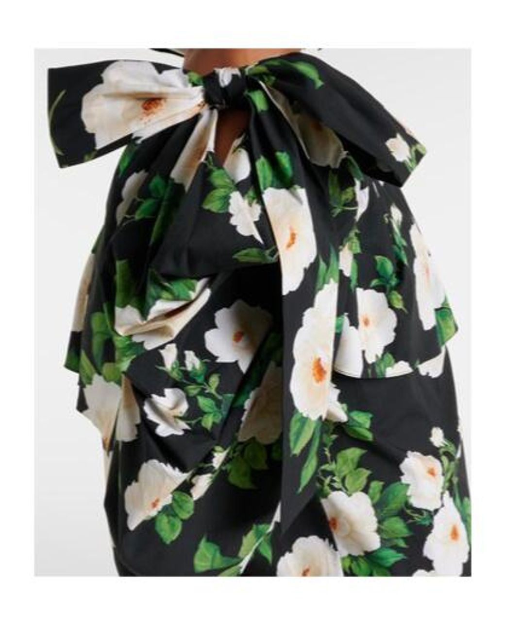 Carolina Herrera Green Floral Off-Shoulder Top