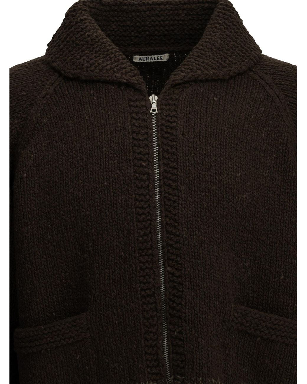 Auralee Black 'Ombré' Zip-Up Sweater for men
