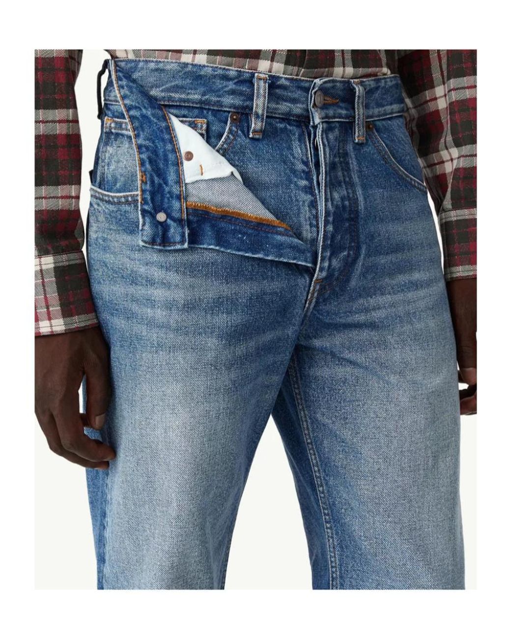 MM6 by Maison Margiela Blue Asymmetric Waistband Jeans for men