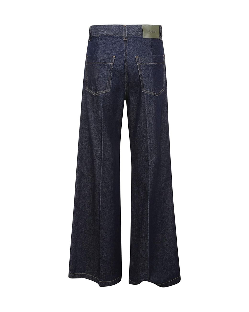 Aspesi Blue Logo Patch Wide Leg Jeans
