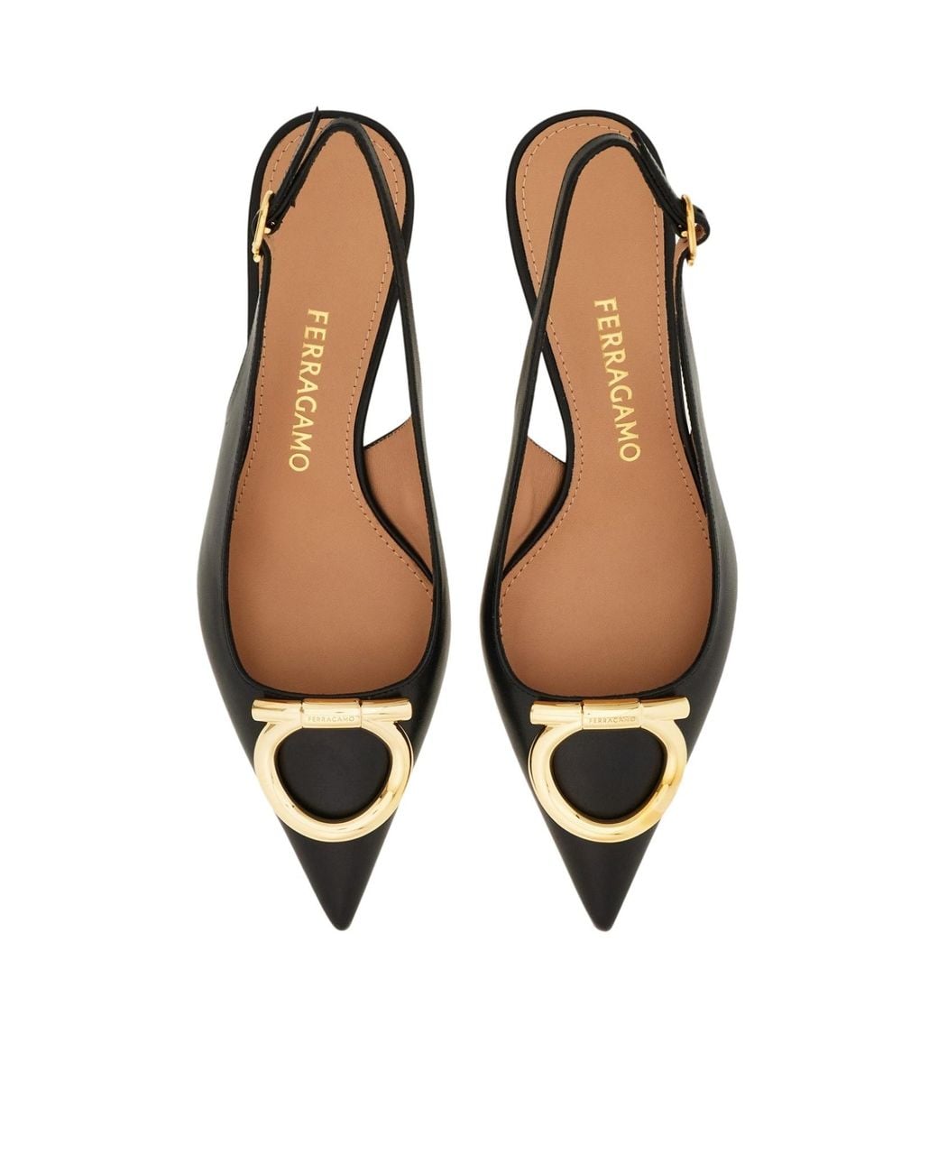 Ferragamo Brown Maxi Gancini Slingback Pump