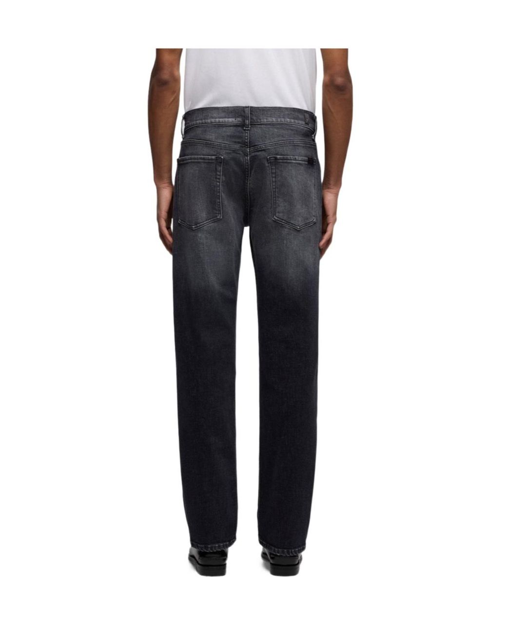 7 For All Mankind Blue Straight-Leg Jeans for men