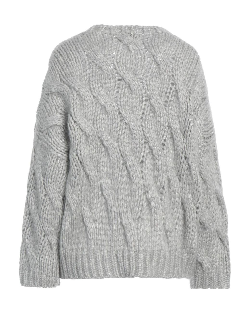 Brunello Cucinelli Gray Metallic Medium Weight Knit Sweater