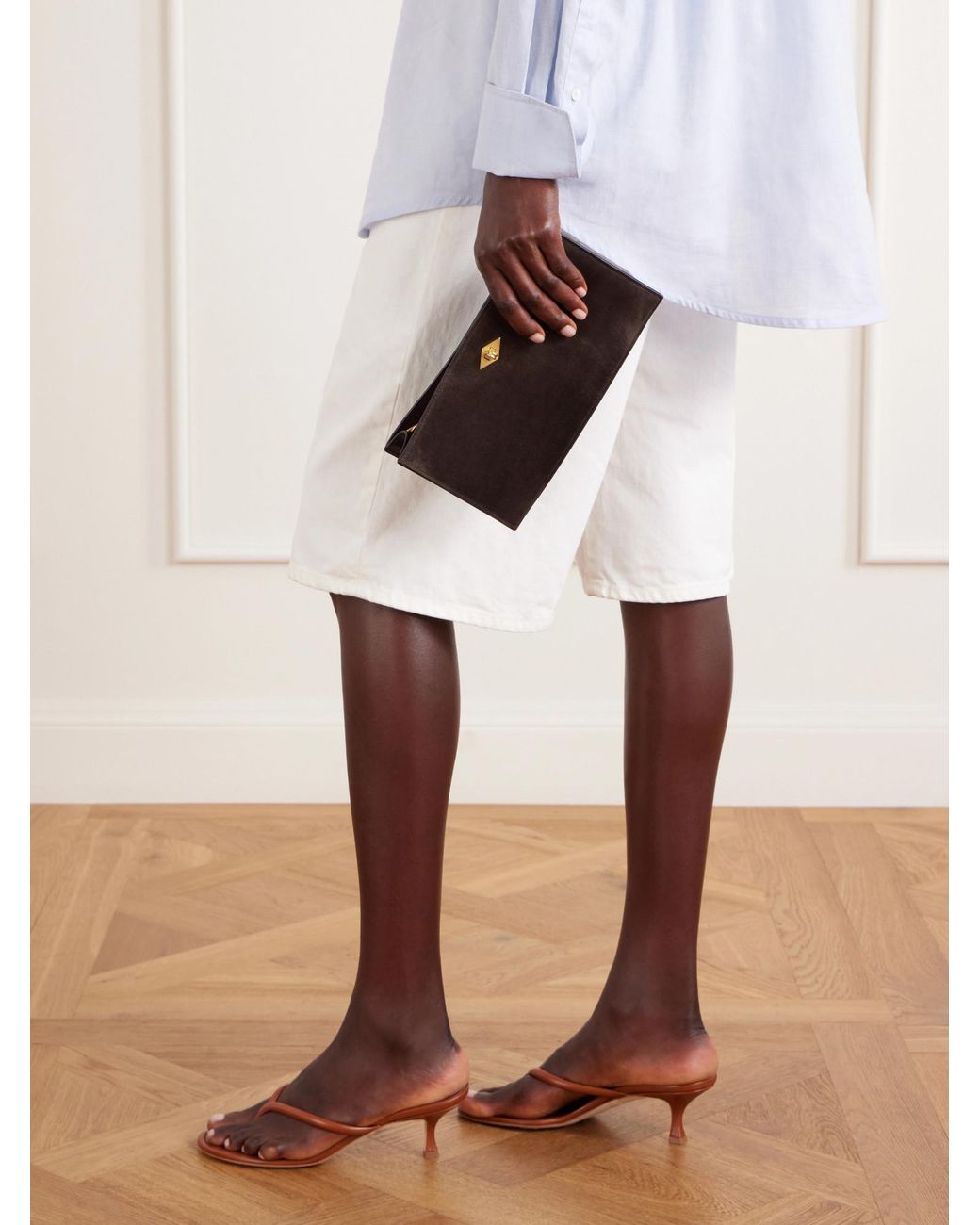 Metier Brown Suede Clutch