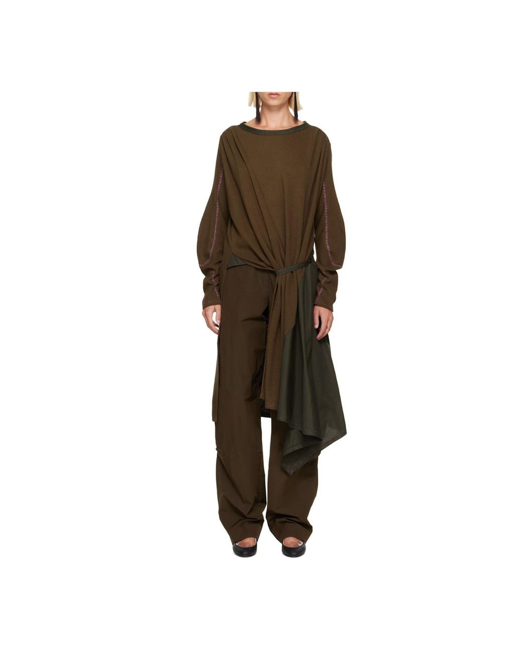 Kiko Kostadinov Green Edler Godet Dress