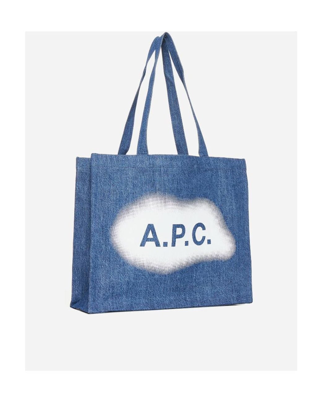 A.P.C. Blue Logo Tote Bag