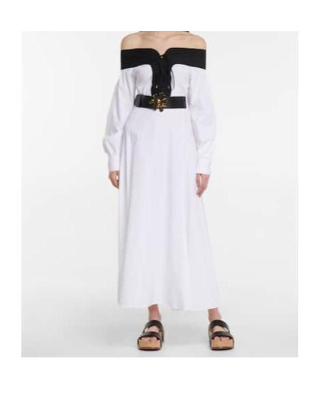 Gabriela Hearst White Elias Off-Shoulder Cotton Midi Dress