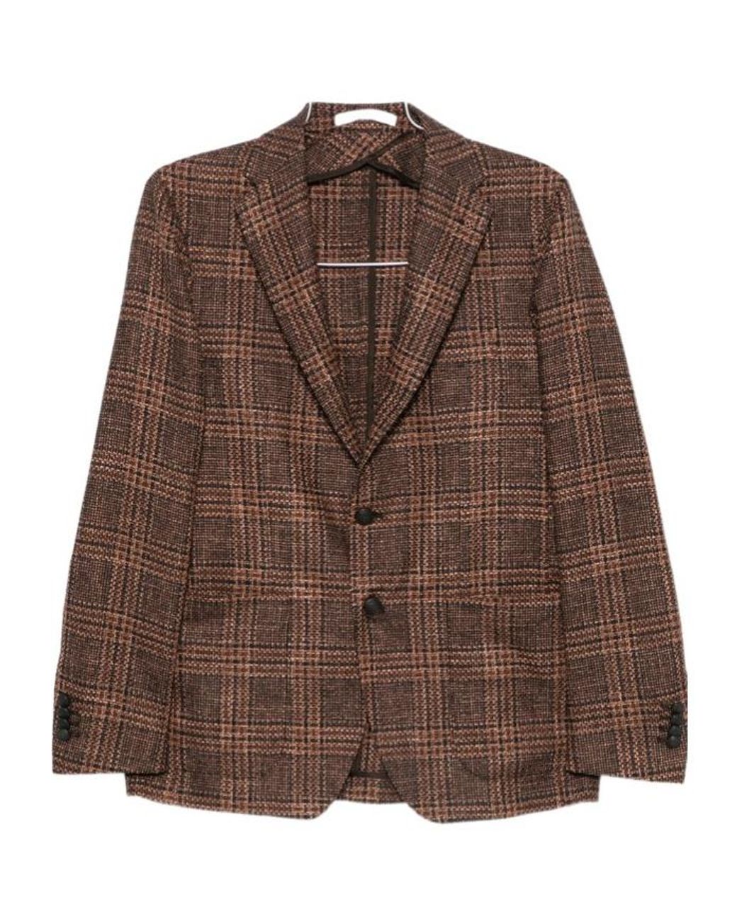 Tagliatore Brown Single-Breasted Casual Jacket for men