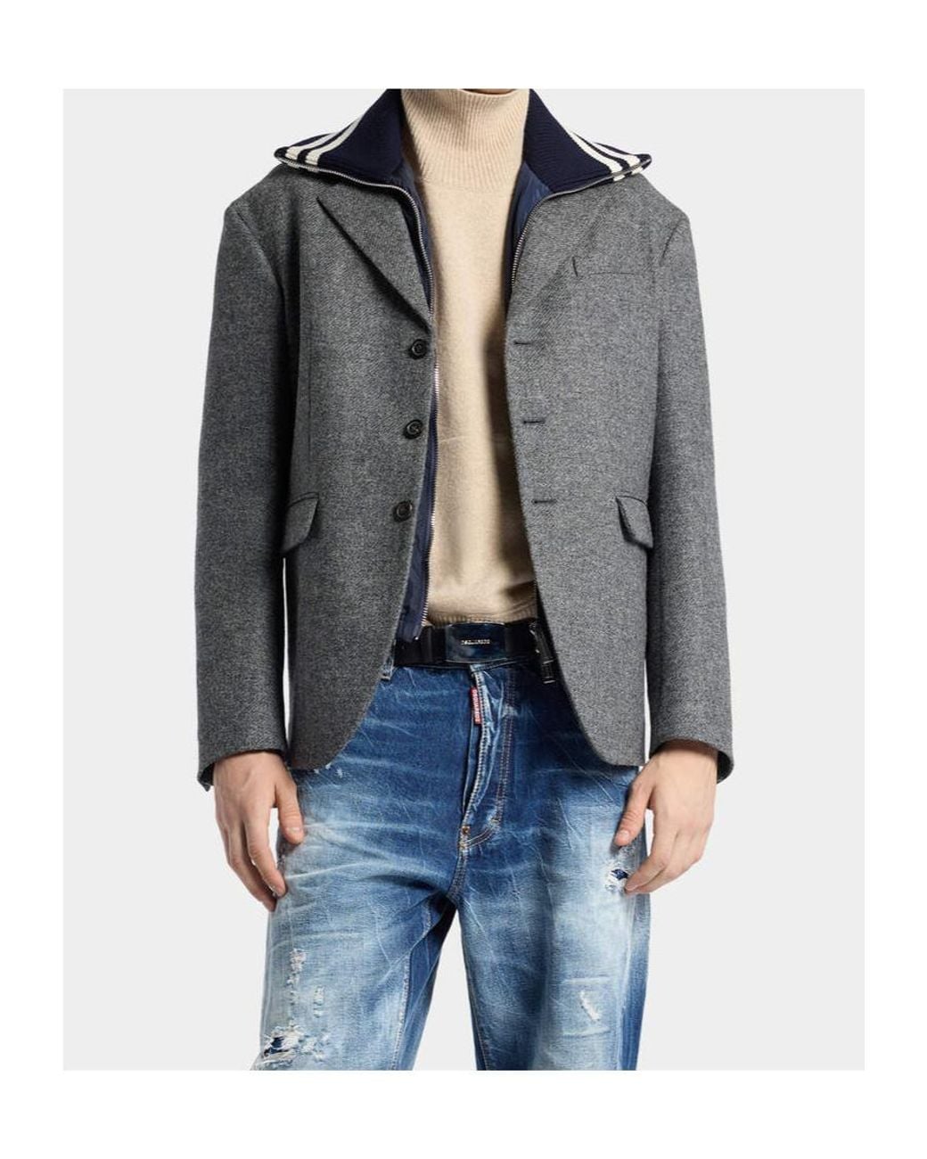 DSquared² Gray Tweed2 Osaka Blazer for men
