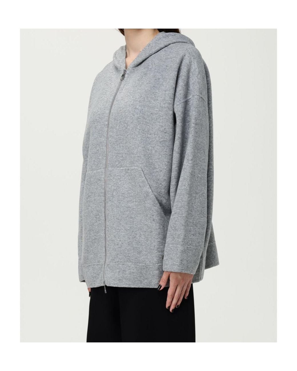 Max Mara Gray Etuania Zip-Up Hoodie