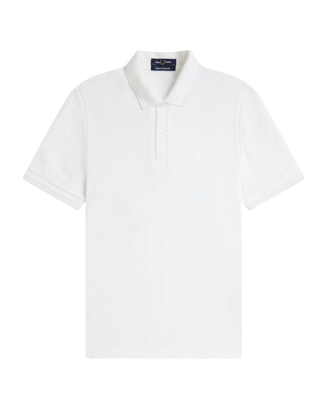 Fred Perry White Logo Piqué Polo Shirt for men