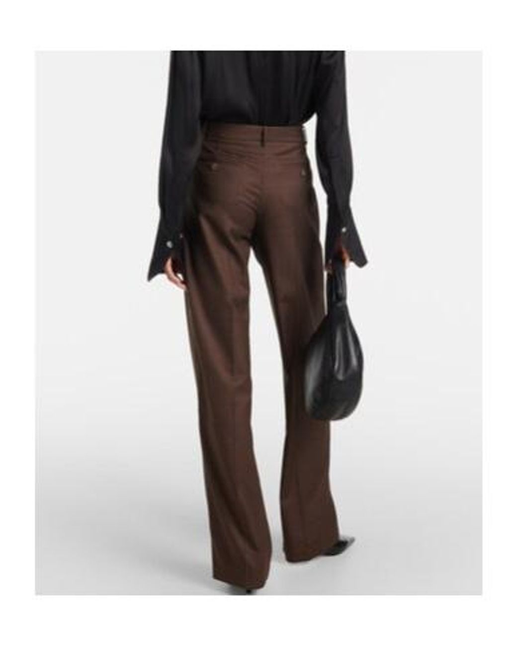 Magda Butrym Brown Wool Wide-Leg Pants