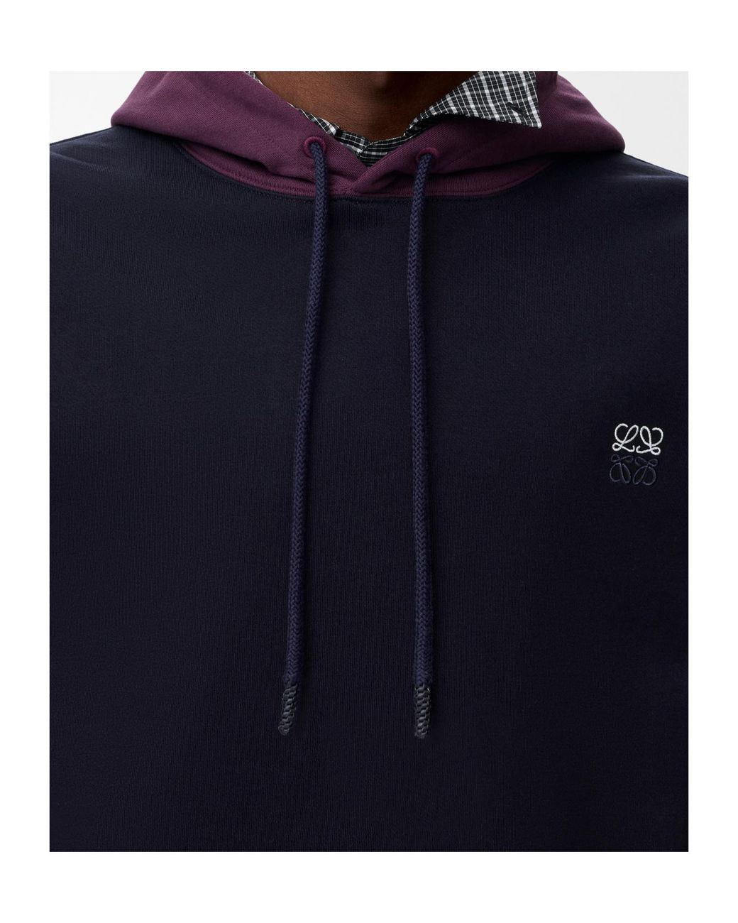 Loewe Blue Anagram-Embroidered Hoodie for men