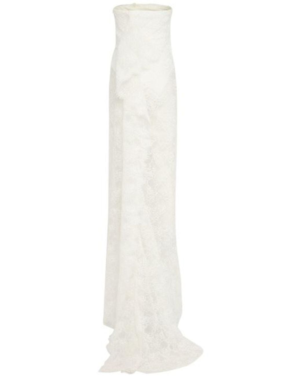 Christopher Esber White Floating Lace Strapless Gown
