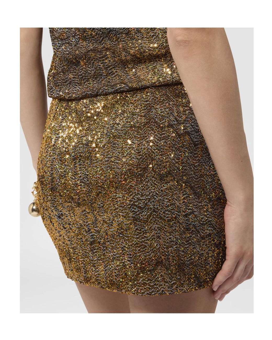 Missoni Natural Textured Mini Skirt With Sequins