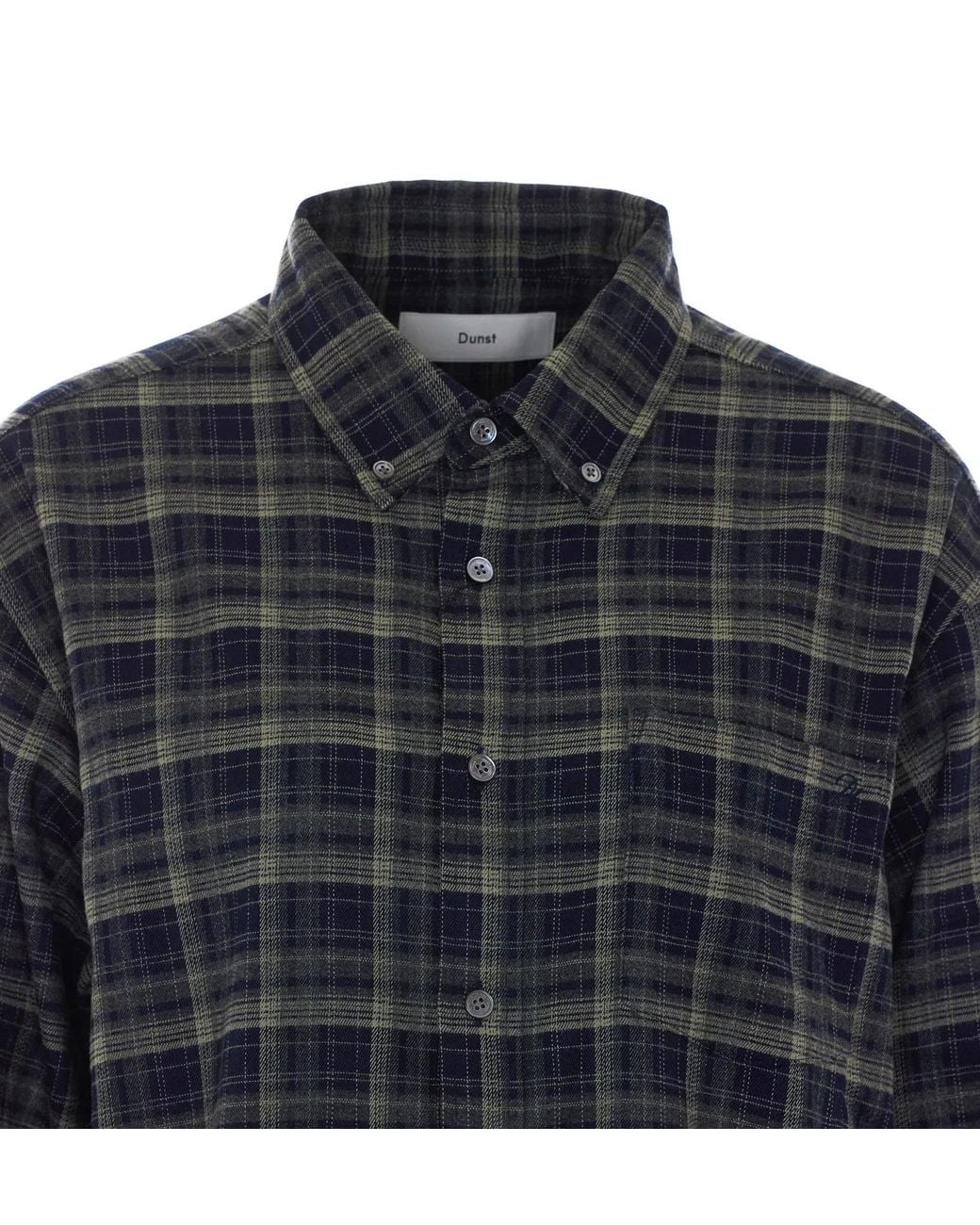 DUNST Blue Checked Flannel Shirt for men