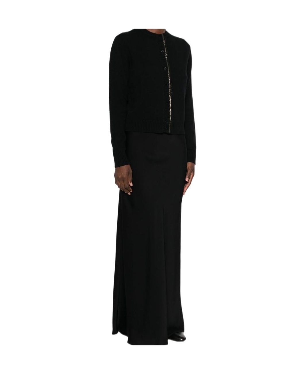 Fabiana Filippi Black Button-Front Cardigan
