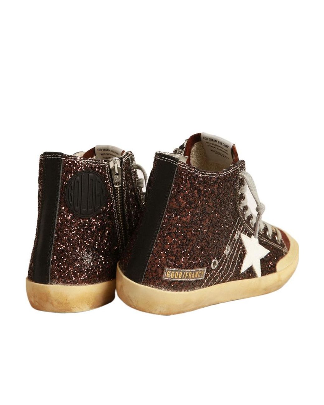 Golden Goose Deluxe Brand Brown Francy Penstar Glitter High Top Sneakers