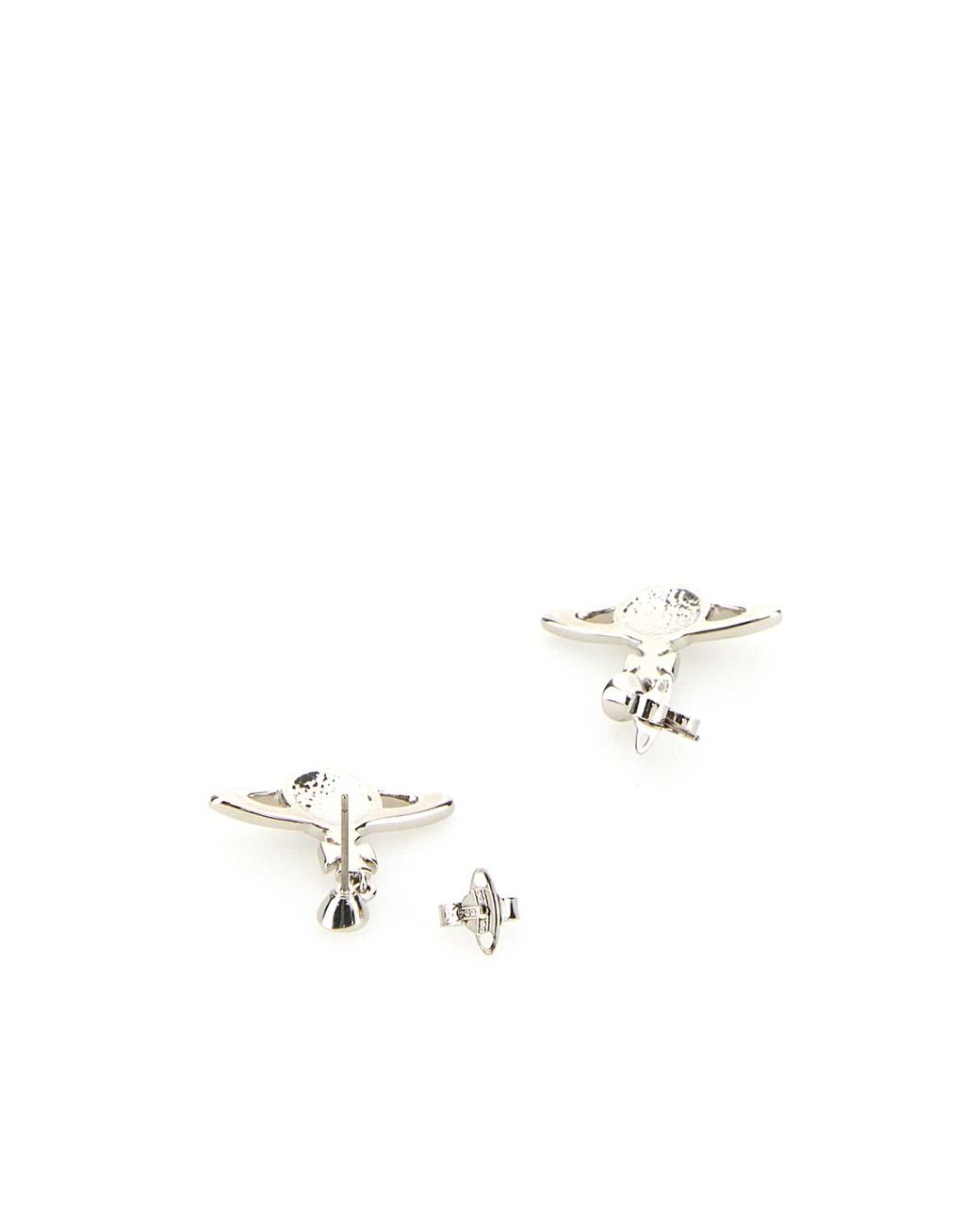 Vivienne Westwood White Mini Bas Relief Stud Earrings