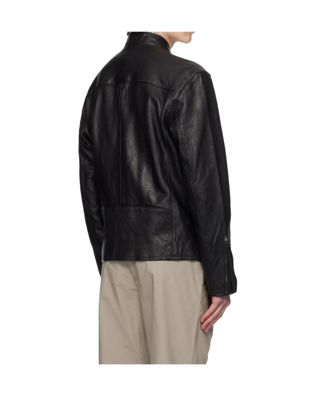 Polo Ralph Lauren Black Racer Leather Jacket for men