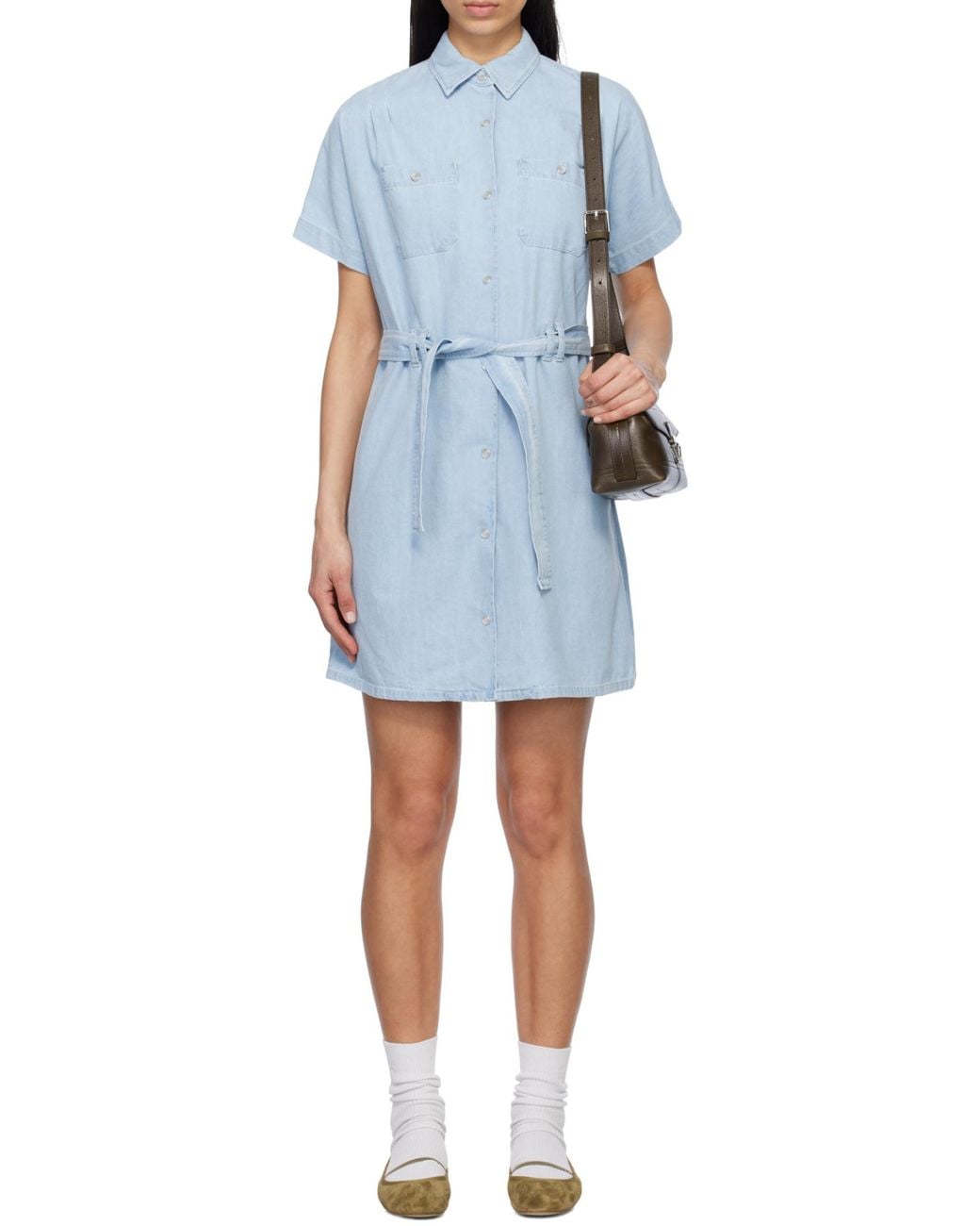 A.P.C. Blue Suzanne Mini Dress