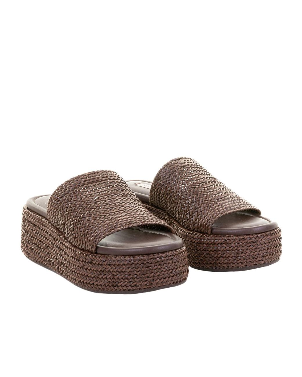 Casadei Brown Interwovened Open Toe Sandals