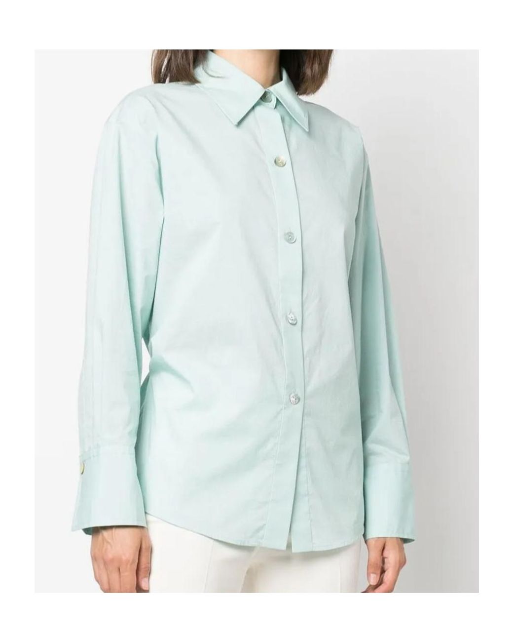 Vince Blue Tie Back Long Sleeved Buttoned Shirt