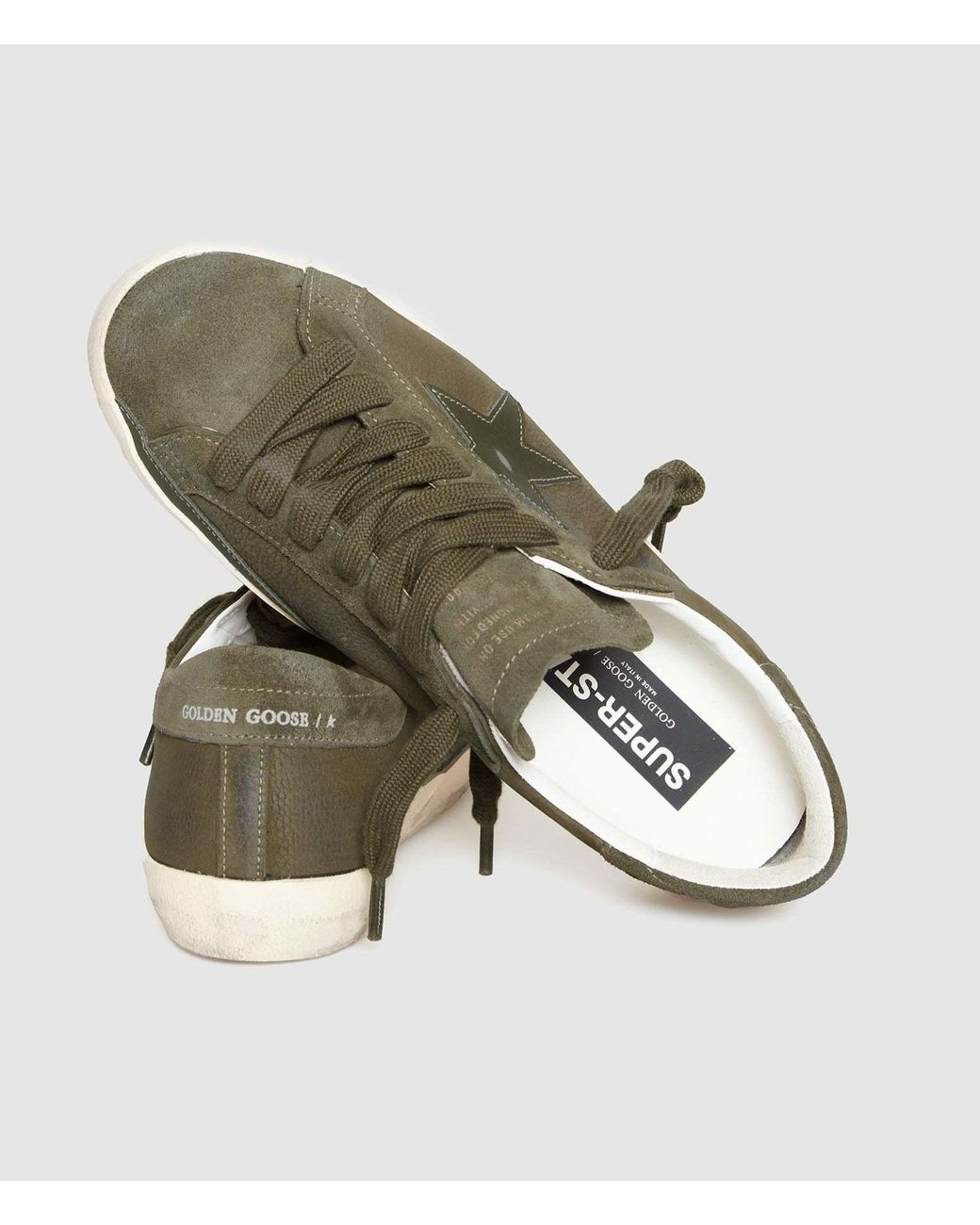 Golden Goose Deluxe Brand Green Super-Star Sneakers for men