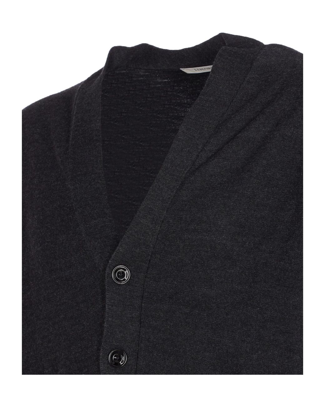Lemaire Black V-Neck Long Sleeved Cardigan for men