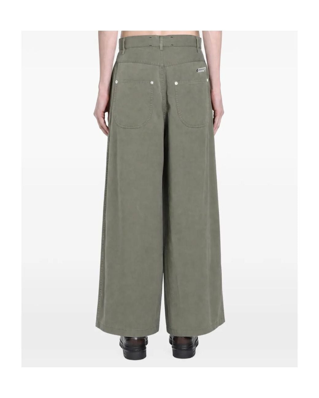 Song For The Mute Green Pleated Loose Fit Trousers for men