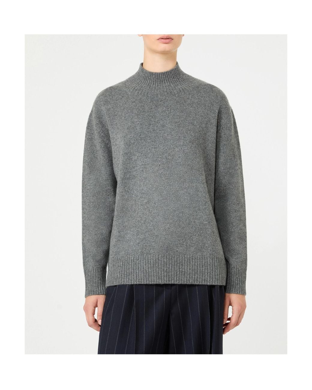 Weekend by Maxmara Gray Long-Sleeve Knit Top