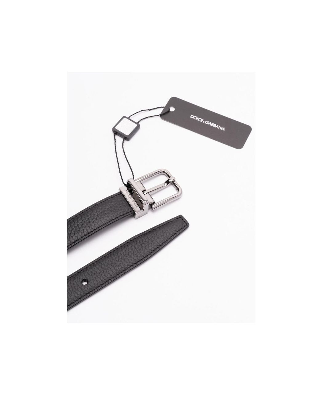 Dolce & Gabbana White Logo Engraved Buckle Belt for men