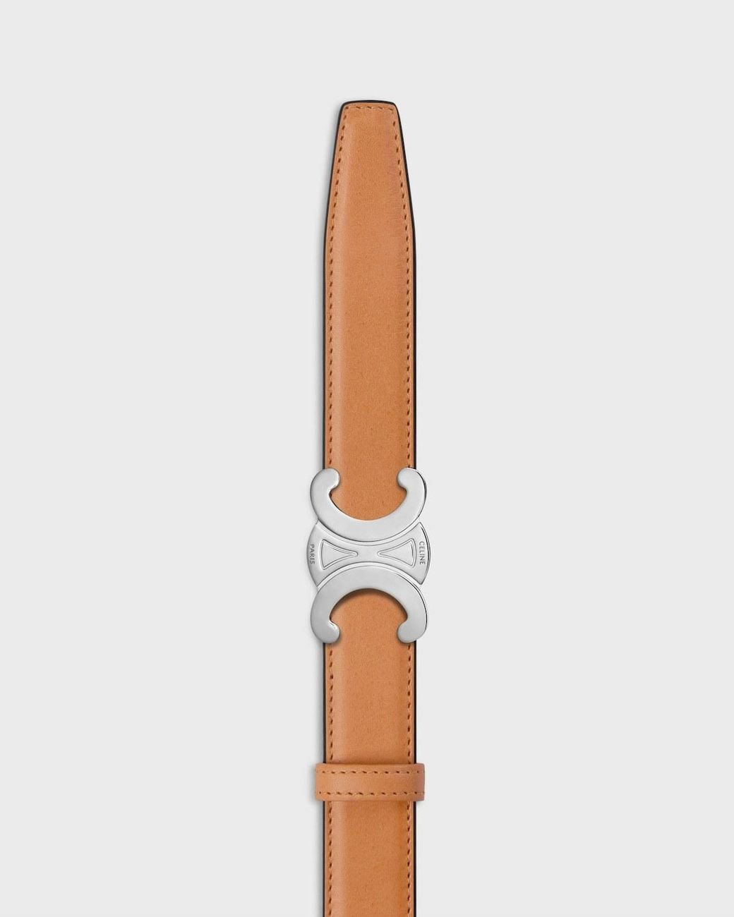 Céline White Triumphal Brand Belt Buckles And Reversible Leather Belts