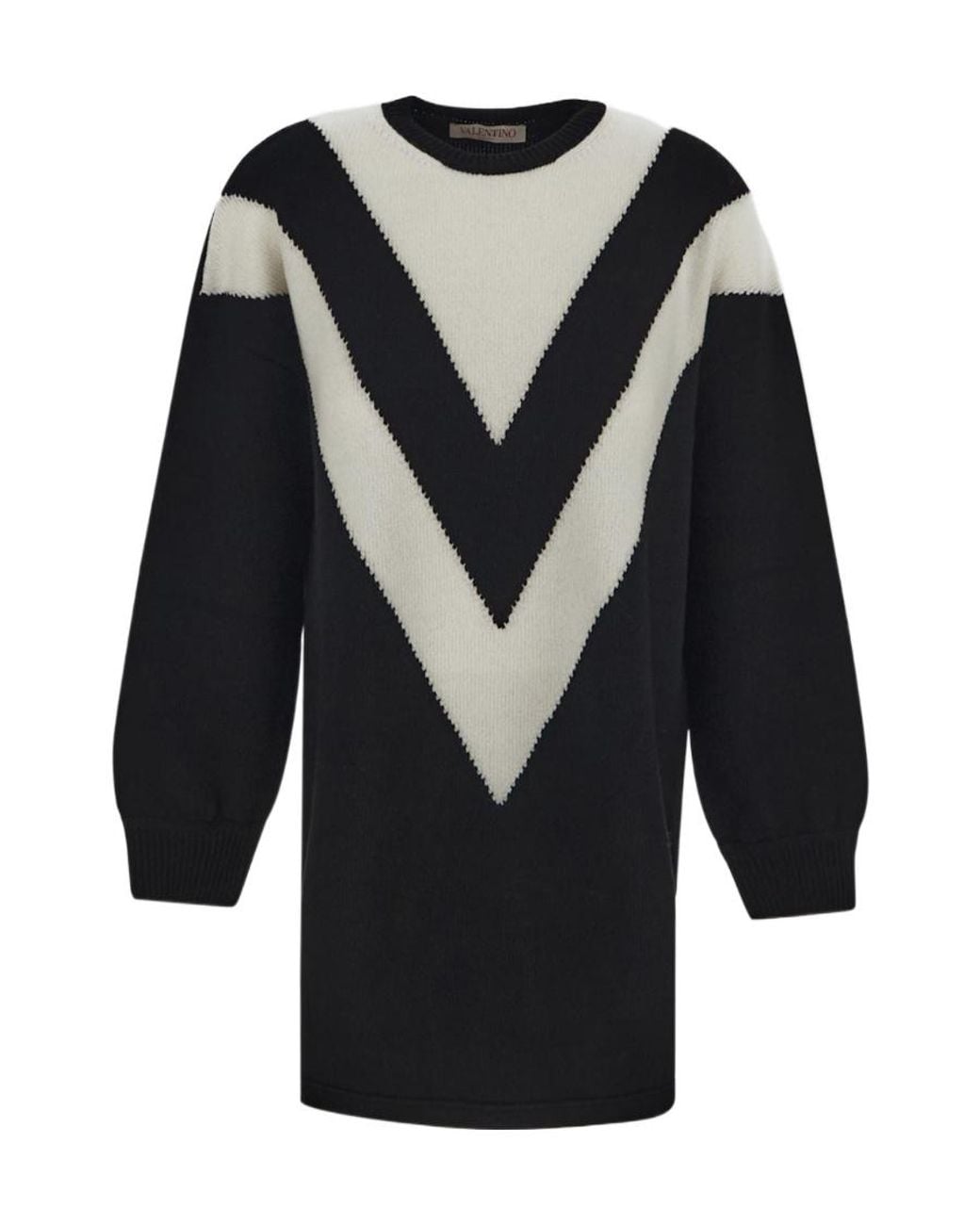 Valentino Blue Two-Tone Virgin-Wool Jumper