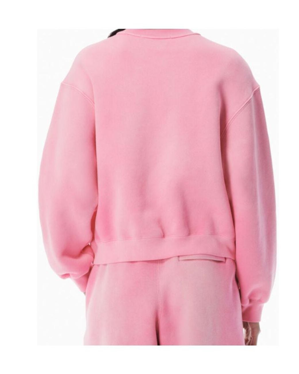 Alexander Wang Pink T By Logo Embossed Crewneck Sweatshirt
