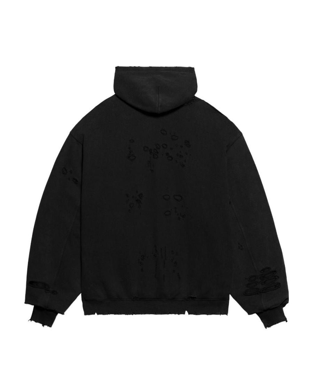Balenciaga Black Caps Destroyed Hoodie for men