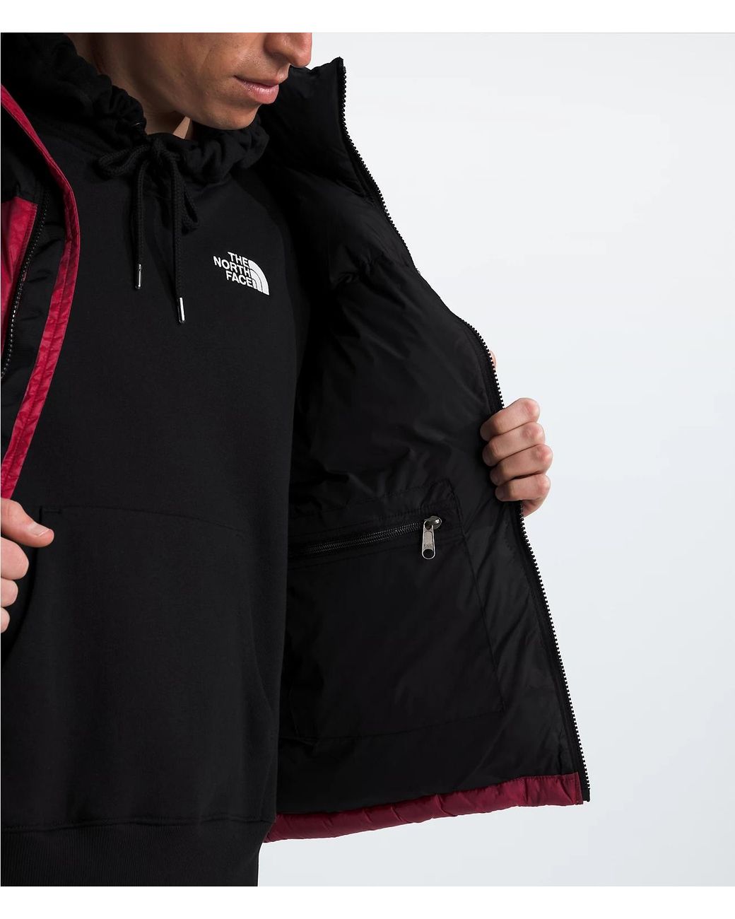 The North Face Black Zippered Long-Sleeved Down Jacket for men