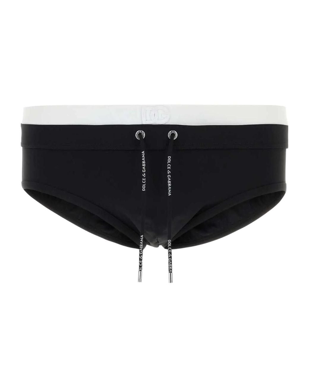 Dolce & Gabbana Black Logo Patch Swim Briefs for men