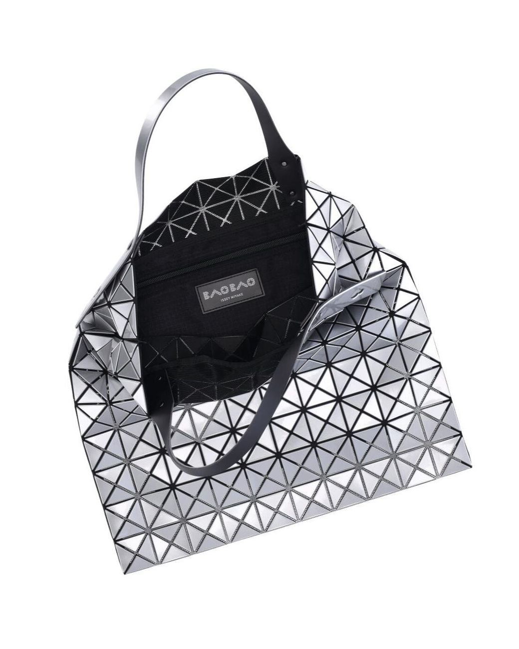 Issey Miyake White Prism Top Handle Tote Bag
