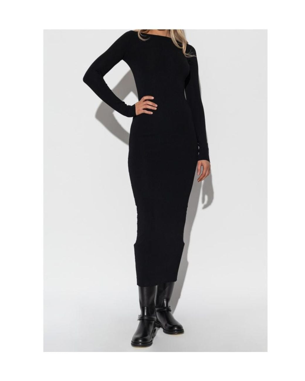 Entire studios Black Long-Sleeved Pencil Dress